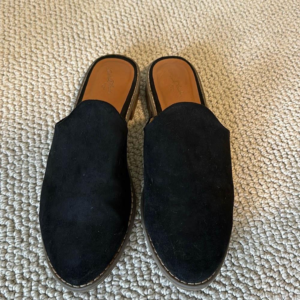 Black Suede Mules
